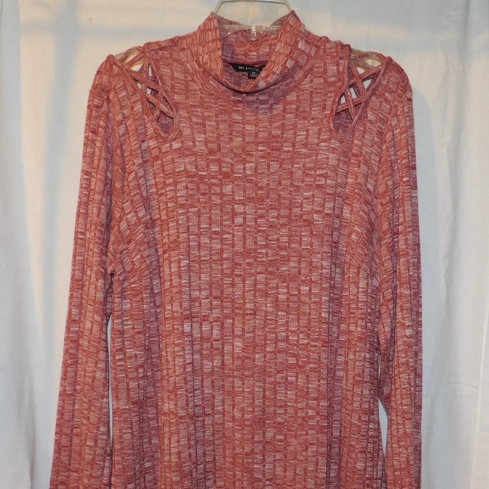 Reddish long sleeve blouse with open shoulder